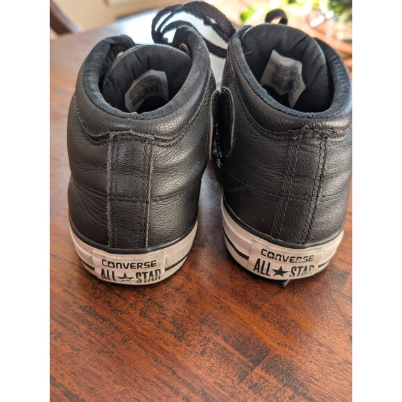 Converse Chuck Taylor All-Star High Street Black Leather Mid-Rise Shoes M7 W8 - Picture 7 of 10